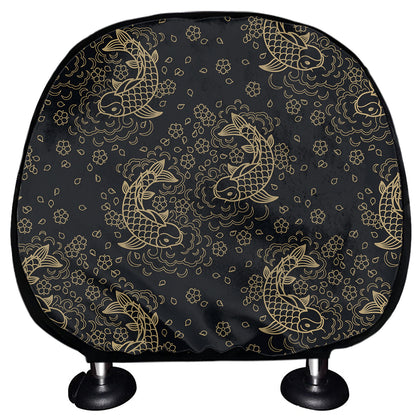 Chinese Koi Carp Pattern Print Car Headrest Covers