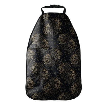 Chinese Koi Carp Pattern Print Car Seat Organizers