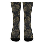 Chinese Koi Carp Pattern Print Crew Socks