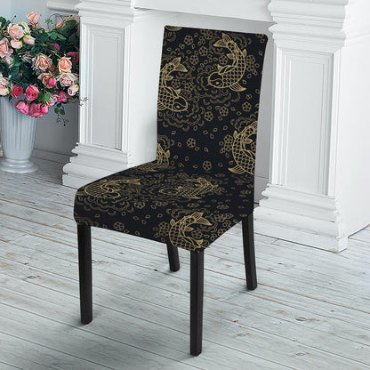 Chinese Koi Carp Pattern Print Dining Chair Slipcover