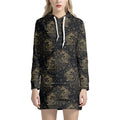 Chinese Koi Carp Pattern Print Pullover Hoodie Dress