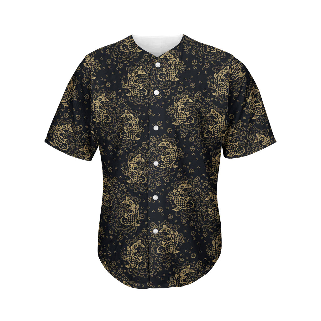 Chinese Koi Carp Pattern Print Men's Baseball Jersey