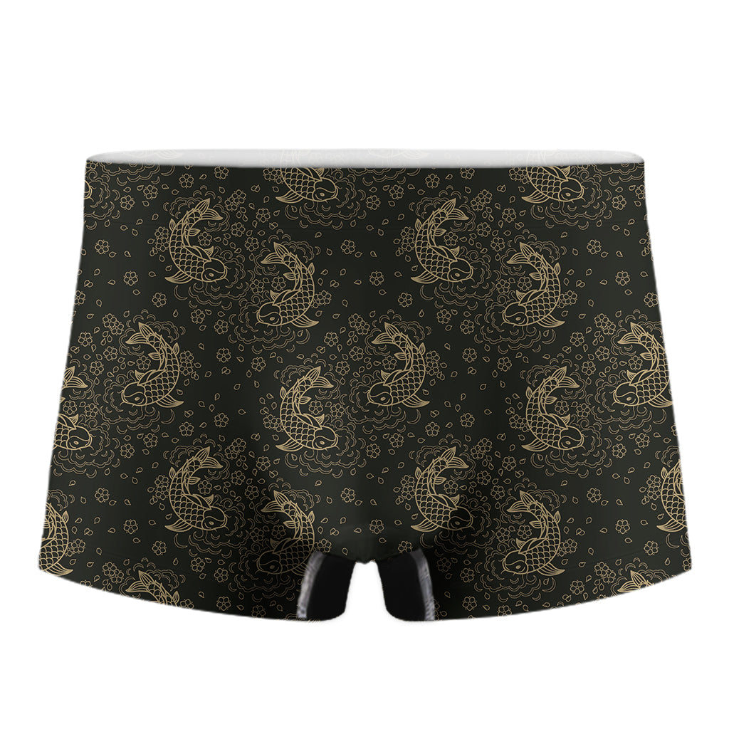 Chinese Koi Carp Pattern Print Men's Boxer Briefs