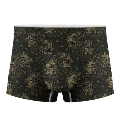 Chinese Koi Carp Pattern Print Men's Boxer Briefs