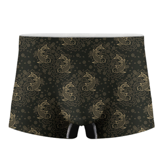 Chinese Koi Carp Pattern Print Men's Boxer Briefs