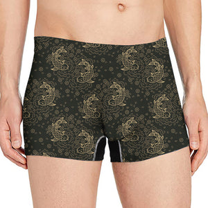 Chinese Koi Carp Pattern Print Men's Boxer Briefs