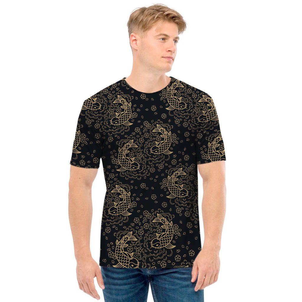 Chinese Koi Carp Pattern Print Men's T-Shirt