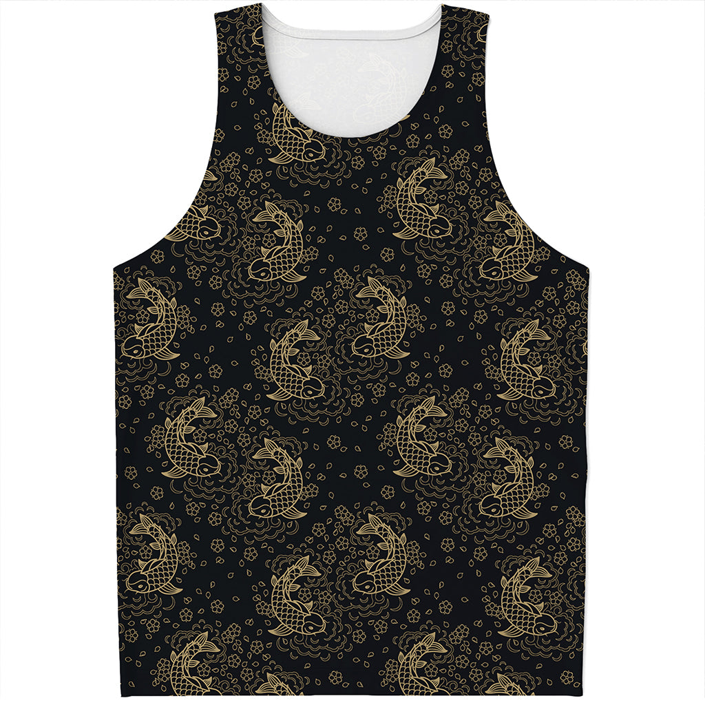 Chinese Koi Carp Pattern Print Men's Tank Top