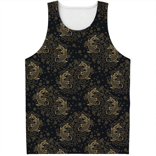 Chinese Koi Carp Pattern Print Men's Tank Top