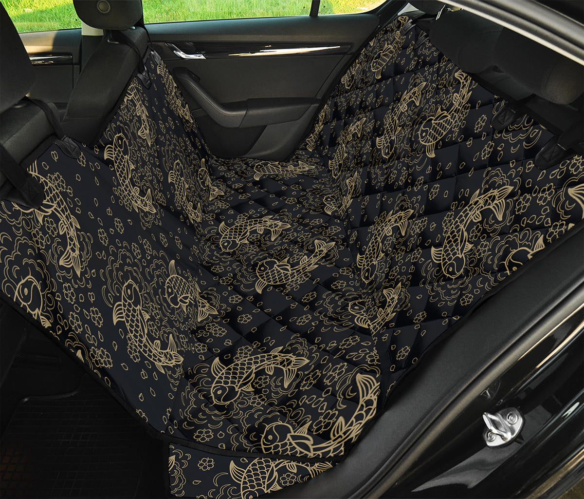 Chinese Koi Carp Pattern Print Pet Car Back Seat Cover