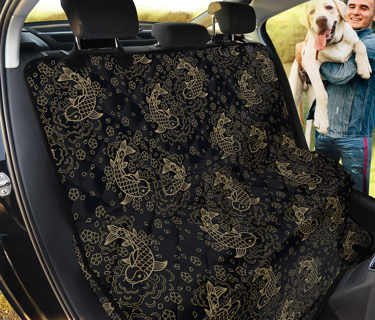 Chinese Koi Carp Pattern Print Pet Car Back Seat Cover