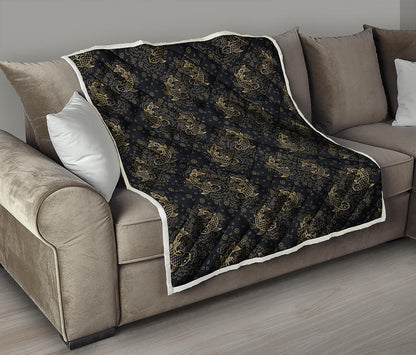 Chinese Koi Carp Pattern Print Quilt