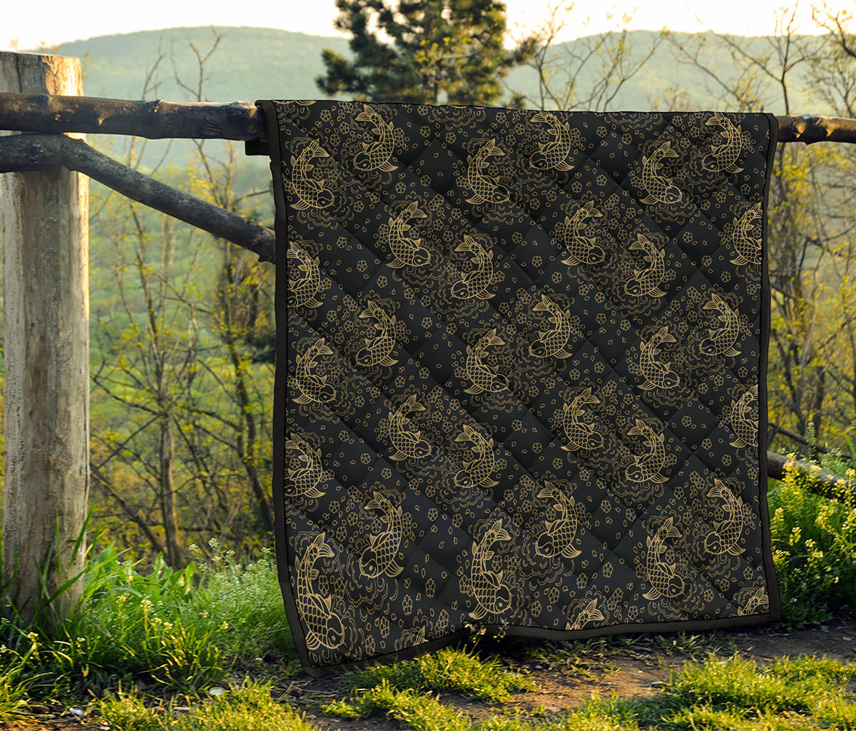 Chinese Koi Carp Pattern Print Quilt