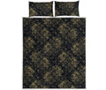 Chinese Koi Carp Pattern Print Quilt Bed Set