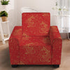 Chinese Koi Fish Pattern Print Armchair Slipcover