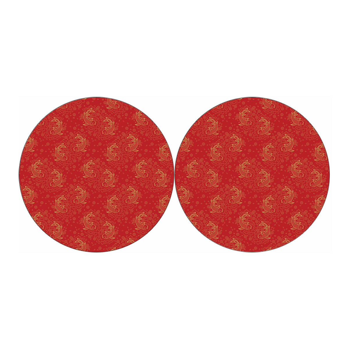 Chinese Koi Fish Pattern Print Car Coasters