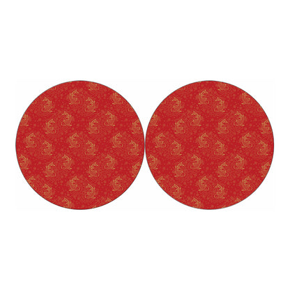 Chinese Koi Fish Pattern Print Car Coasters