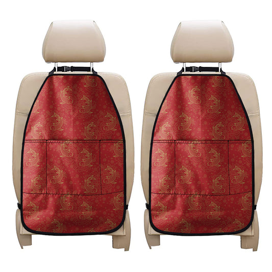 Chinese Koi Fish Pattern Print Car Seat Organizers