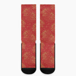 Chinese Koi Fish Pattern Print Crew Socks