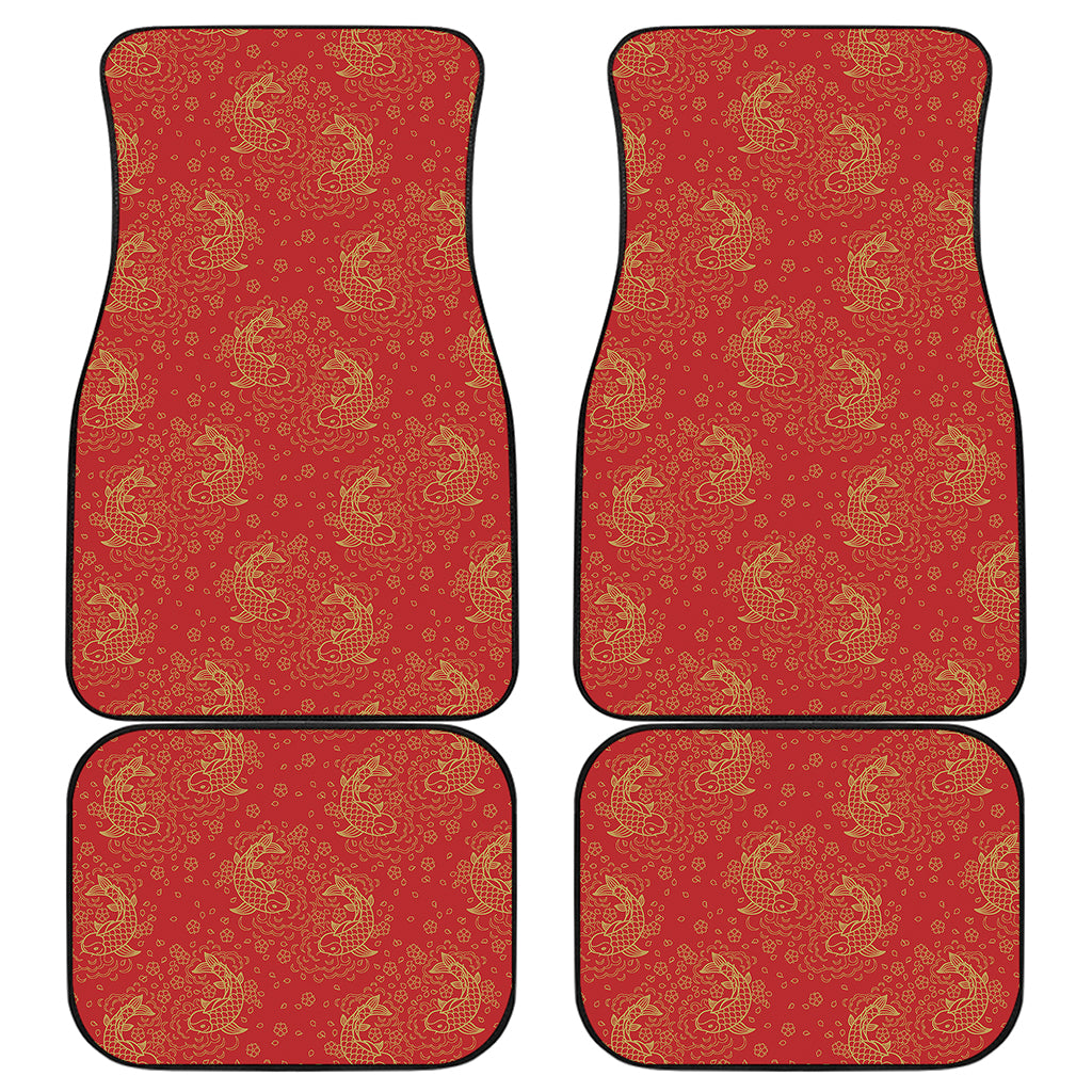 Chinese Koi Fish Pattern Print Front and Back Car Floor Mats