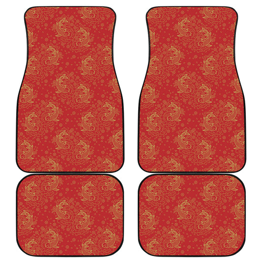 Chinese Koi Fish Pattern Print Front and Back Car Floor Mats