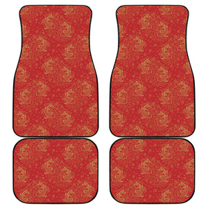 Chinese Koi Fish Pattern Print Front and Back Car Floor Mats