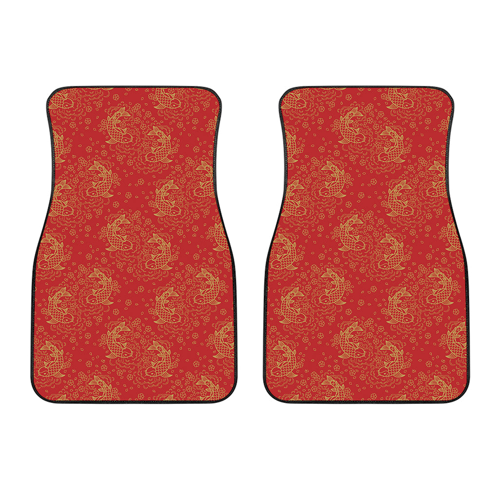 Chinese Koi Fish Pattern Print Front Car Floor Mats