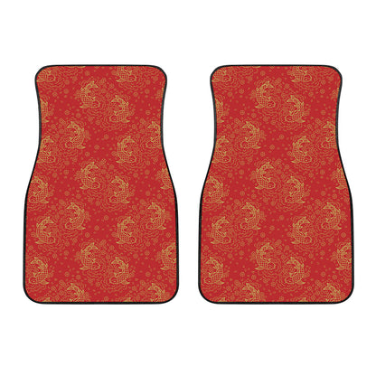 Chinese Koi Fish Pattern Print Front Car Floor Mats