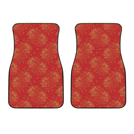 Chinese Koi Fish Pattern Print Front Car Floor Mats