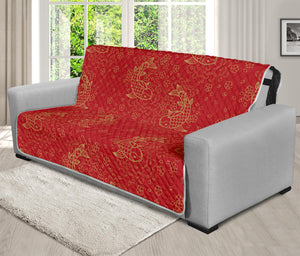 Chinese Koi Fish Pattern Print Futon Protector