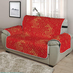 Chinese Koi Fish Pattern Print Half Sofa Protector