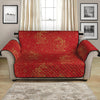 Chinese Koi Fish Pattern Print Loveseat Protector