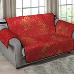 Chinese Koi Fish Pattern Print Loveseat Protector