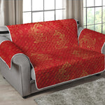 Chinese Koi Fish Pattern Print Loveseat Protector