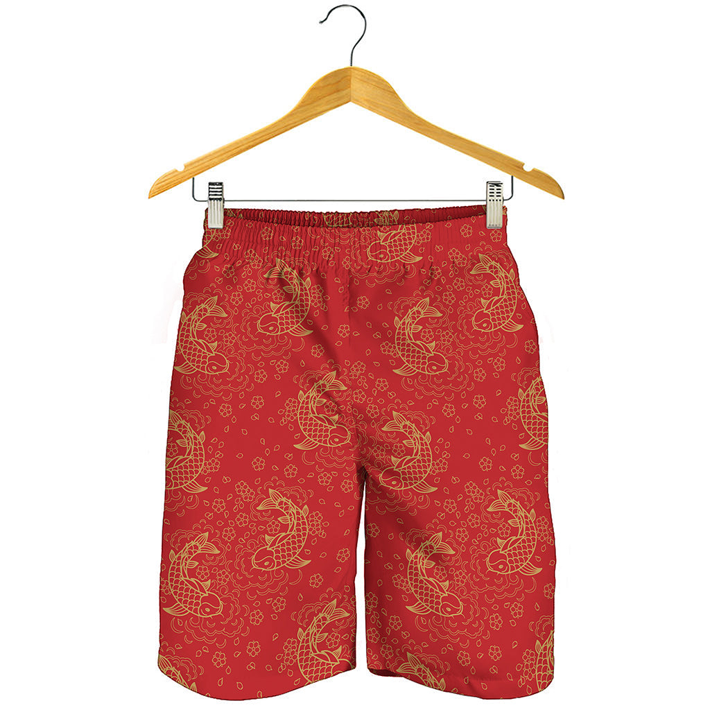 Chinese Koi Fish Pattern Print Men's Shorts