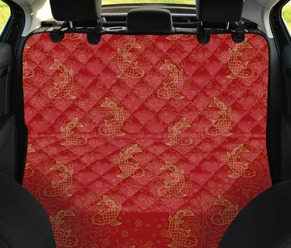 Chinese Koi Fish Pattern Print Pet Car Back Seat Cover