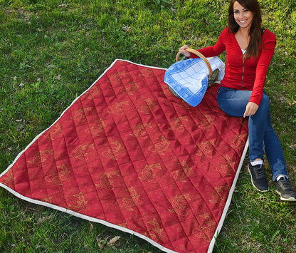 Chinese Koi Fish Pattern Print Quilt