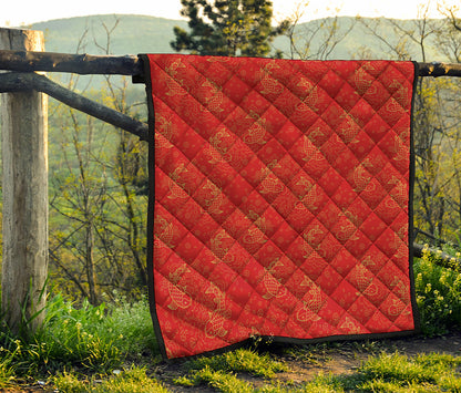 Chinese Koi Fish Pattern Print Quilt