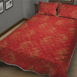 Chinese Koi Fish Pattern Print Quilt Bed Set