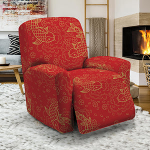 Chinese Koi Fish Pattern Print Recliner Slipcover