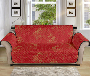 Chinese Koi Fish Pattern Print Sofa Protector