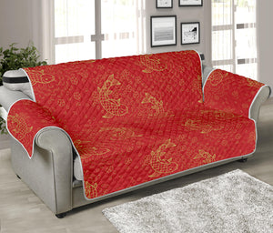 Chinese Koi Fish Pattern Print Sofa Protector