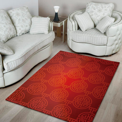 Chinese Lu Symbol Pattern Print Area Rug