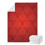 Chinese Lu Symbol Pattern Print Blanket