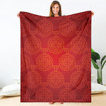 Chinese Lu Symbol Pattern Print Blanket