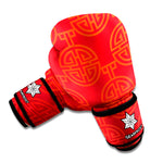 Chinese Lu Symbol Pattern Print Boxing Gloves