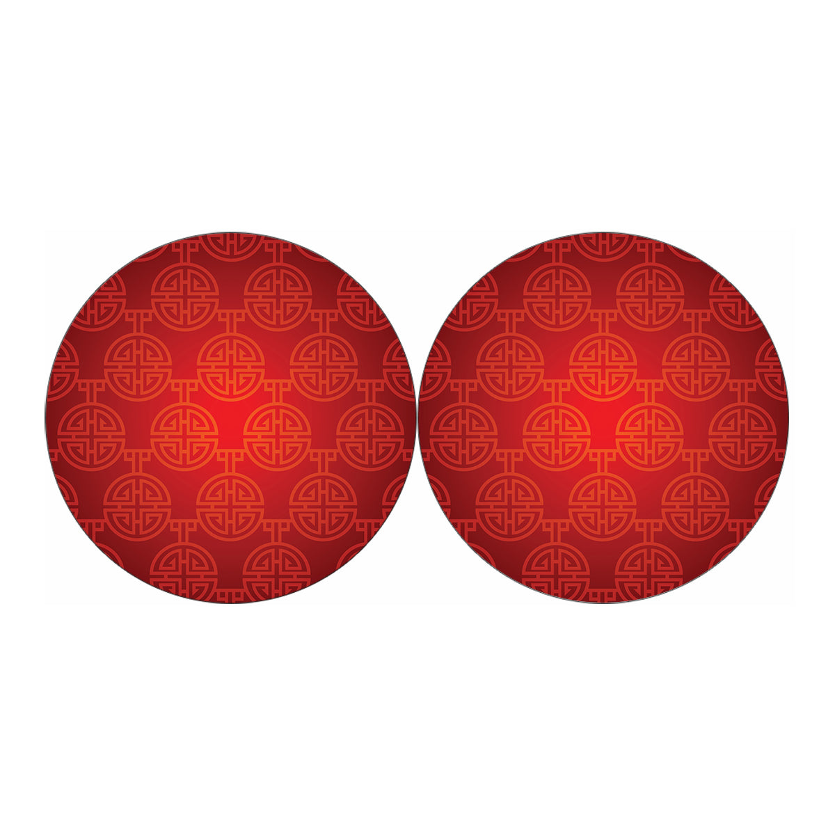 Chinese Lu Symbol Pattern Print Car Coasters