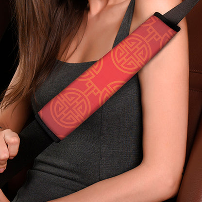 Chinese Lu Symbol Pattern Print Car Seat Belt Covers
