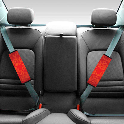 Chinese Lu Symbol Pattern Print Car Seat Belt Covers