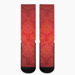 Chinese Lu Symbol Pattern Print Crew Socks